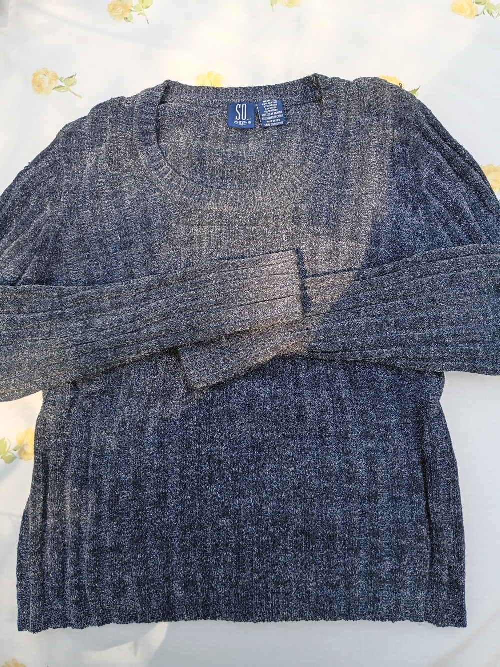SO Women's Heathered Navy Crewneck Sweater